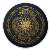 Esoteric Gold Serpent Sun Celestial Mandala  セラミックノブ (正面)