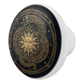 Esoteric Gold Serpent Sun Celestial Mandala  セラミックノブ (右)