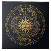 Esoteric Gold Serpent Sun Celestial Mandala タイル (正面)