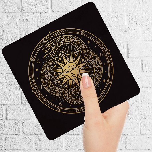 Esoteric Gold Serpent Sun Celestial Mandala  タイル