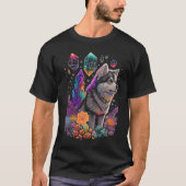 Esoteric Husky Dog Crystals Cute Illustration  2 Tシャツ (正面)