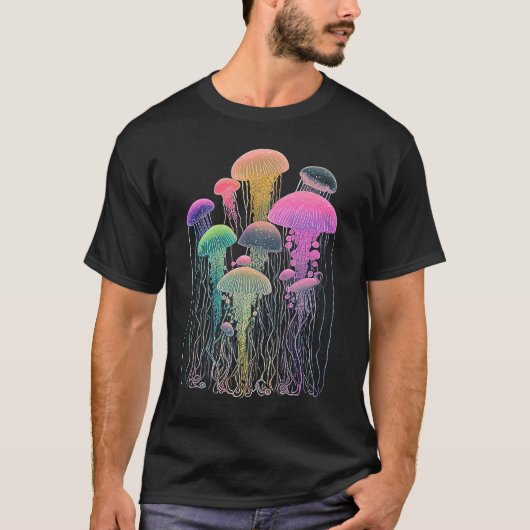 Esoteric Jellyfish Crystals Cute Illustration  1 Tシャツ (正面)
