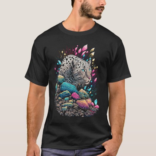 Esoteric Leopard Crystals Cute Illustration  5 Tシャツ (正面)