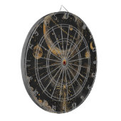 Esoteric Night Skyブラックと金ゴールド ダーツボード (正面左)