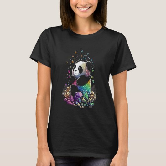 Esoteric Panda Crystals Cute Illustration  2 Tシャツ (正面)