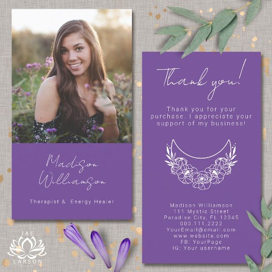 Esoteric Psychic モダン Photo Customer Thank 名刺