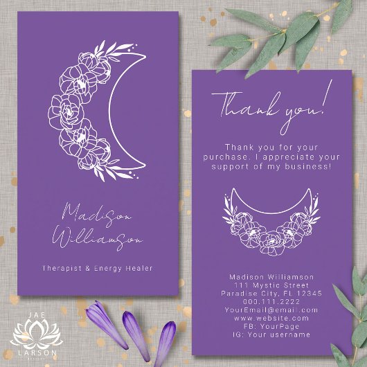 Esoteric Psychic モダン Photo Customer Thank 名刺