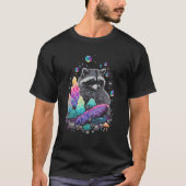 Esoteric Racoon Pet Art Crystals Cute Illustration Tシャツ (正面)