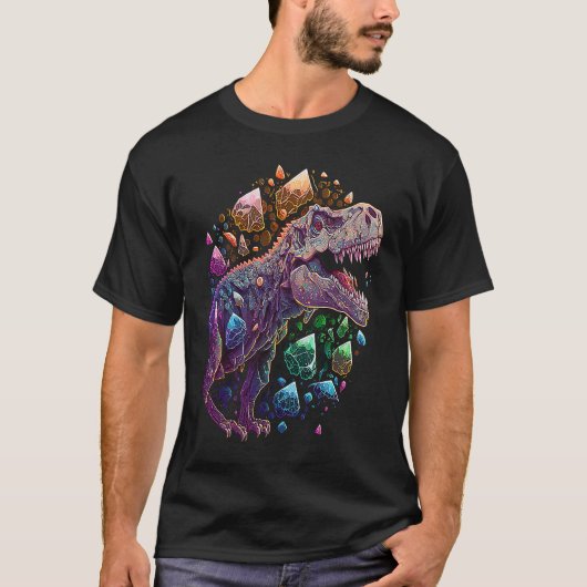 Esoteric Rex Trex Crystals Cute Illustration  1 Tシャツ (正面)
