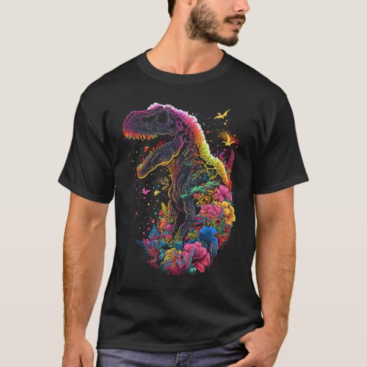 Esoteric Rex Trex Crystals Cute Illustration  4 Tシャツ (正面)