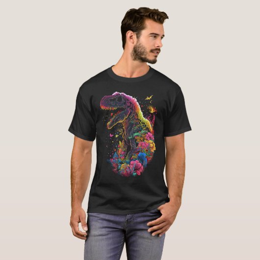 Esoteric Rex Trex Crystals Cute Illustration  4 Tシャツ (正面フル)