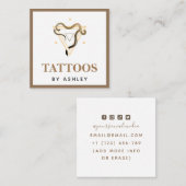 Esoteric Snake Brown Tattoo Artist Social Media スクエア名刺 (正面/裏面)