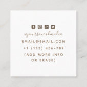 Esoteric Snake Brown Tattoo Artist Social Media スクエア名刺 (裏面)