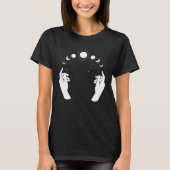 Esoteric Spiritual Moon Phases Hand Line Tシャツ (正面)