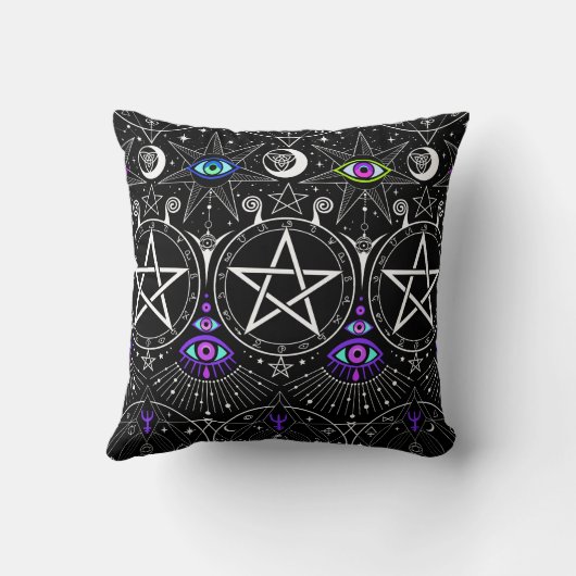 Esoteric symbols Throw Pillow クッション (裏面)