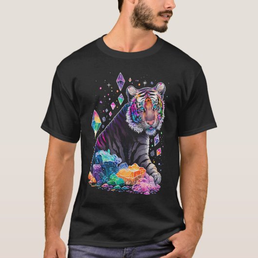 Esoteric Tiger Crystals Cute Illustration  1 Tシャツ (正面)