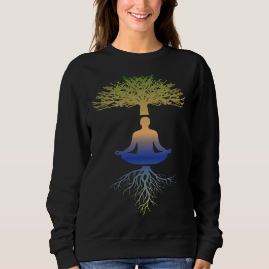 ESOterik Tree of Life Yoga Tree of Life Meditation スウェットシャツ (正面)