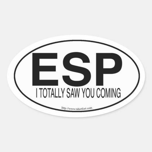 ESPユーロオーバルスタイルの面白いステッカー フレーズ 楕円形シール (正面)