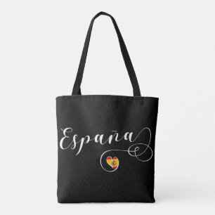 Españaスペインの旗のハート、スペイン語 トートバッグ