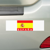 espanaスペイン国旗の国スペインの文字名 バンパーステッカー (車上)