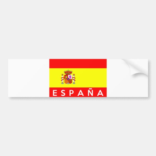 espanaスペイン国旗の国スペインの文字名 バンパーステッカー (正面)