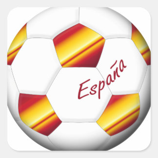 ESPAÑA Balón de Fútbol colores de bandera española スクエアシール