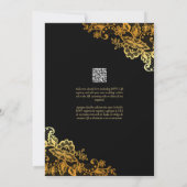 Espanol Invitación Boda Elegant Black Gold Wedding 招待状 (裏面)