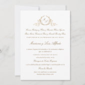 Español, Invitacion de Boda Formal con  Monogram  招待状 (正面)