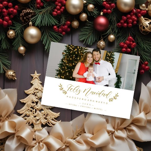 Español Moderna Tipografía Feliz Navidad Foto