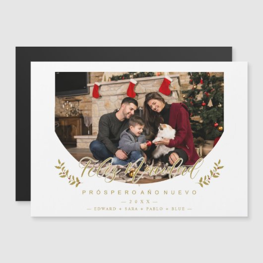 Español Moderna Tipografía Feliz Navidad Foto (正面/裏面)