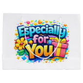 Especially for You – Cute Floral & Gift Bag Design ラージペーパーバッグ (裏面)