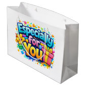 Especially for You – Cute Floral & Gift Bag Design ラージペーパーバッグ (裏面アングル)