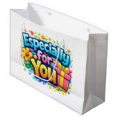 Especially for You – Cute Floral & Gift Bag Design ラージペーパーバッグ (正面アングル)