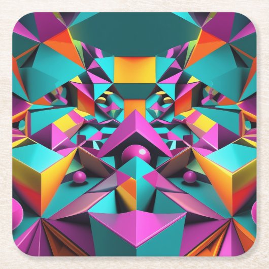 Espejismo Geométrico スクエアペーパーコースター (正面)