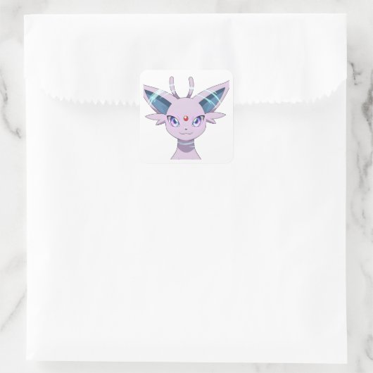 Espeon Evolution Purple Psychic Pokemon Sticker |  スクエアシール (バッグ)