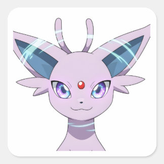 Espeon Evolution Purple Psychic Pokemon Sticker |  スクエアシール