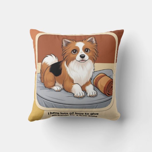 Esperando su Huesito – Zaguate con Mirada Tierna クッション (裏面)