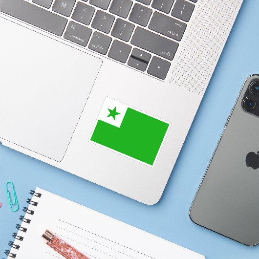 Esperanto Flag シール (ノートパソコンとiPhone)