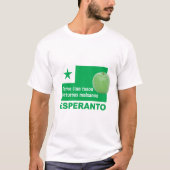 Esperatnto/"Pomo ĉiunのtagonのforturnasのmalsanon"、 Tシャツ (正面)