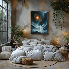 Espiral Cósmica del Océano: Paisaje Marino Surreal ポスター