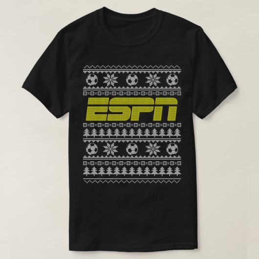 ESPN Christmas Yellow Logo Soccer Ugly Sweater  Tシャツ (デザイン正面)