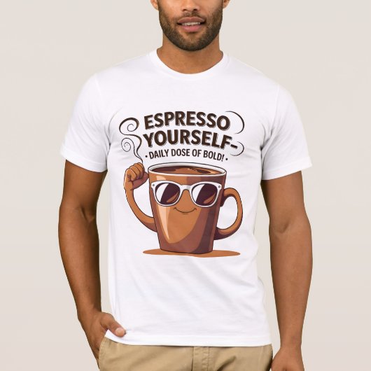 Espressoあなたおもしろい自身のコーヒー愛好家カップTシャツ Tシャツ (正面)