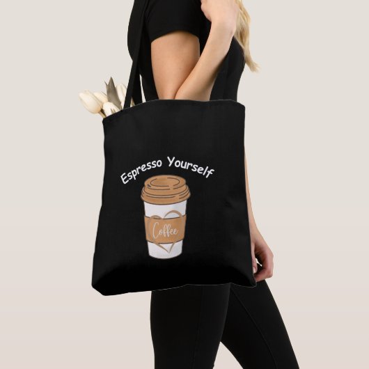 Espressoコーヒー好き トートバッグ (クローズアップ)