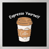 Espressoコーヒー好き 箔ポスター (正面)