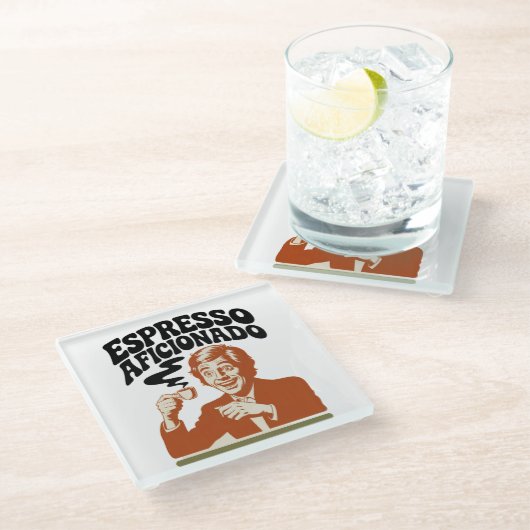 Espresso Aficionado - Java Lover ガラスコースター (アングル)