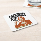 Espresso Aficionado - Java Lover スクエアペーパーコースター (アングル)