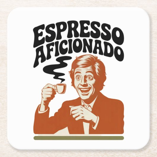 Espresso Aficionado - Java Lover スクエアペーパーコースター (正面)