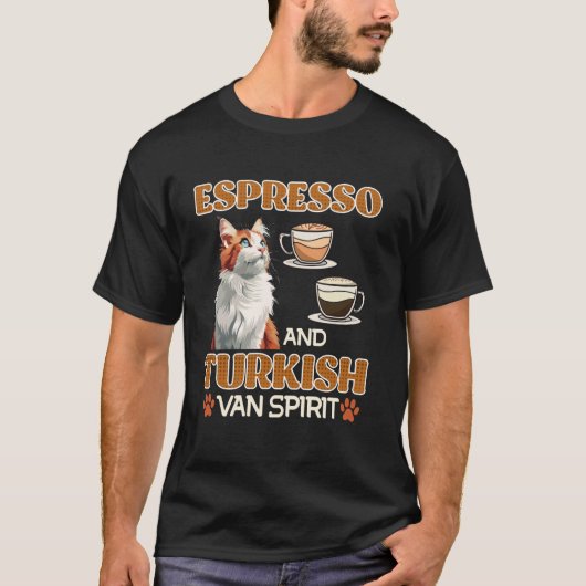 ESPRESSO AND TURKISH VAN SPIRIT 猫パパコーヒーL Tシャツ (正面)