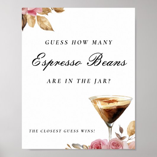 Espresso Beansのブライダルシャワー記号の数を推測 ポスター (正面)