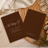 Espresso Brown Elegant Fall Wedding Invitation 招待状